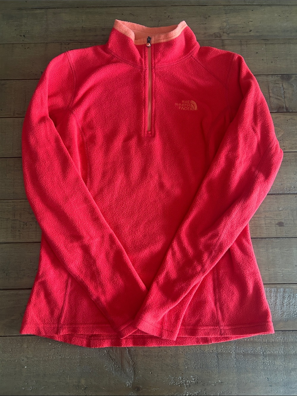 The North Face Coral Pink Quarter-Zip Fleece Pullover